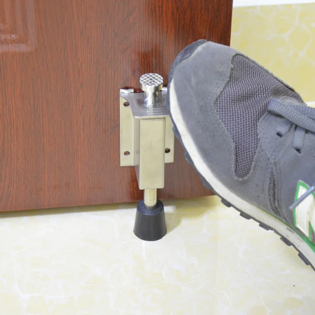 Advanced Stainless Steel Door Stopper Spring Loaded Telescopic Step On