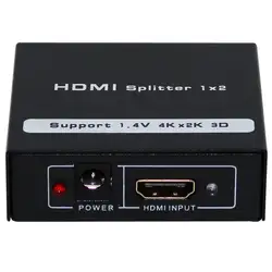 10 ШТ. НОВЫЙ HDMI SPlitter 1X2 Разделить Full HD 3D 1.4 В 1 HDMI вход на 2 выход HDMI с кабелем питания Для Аудио HDTV 1080 P Vedio DVD