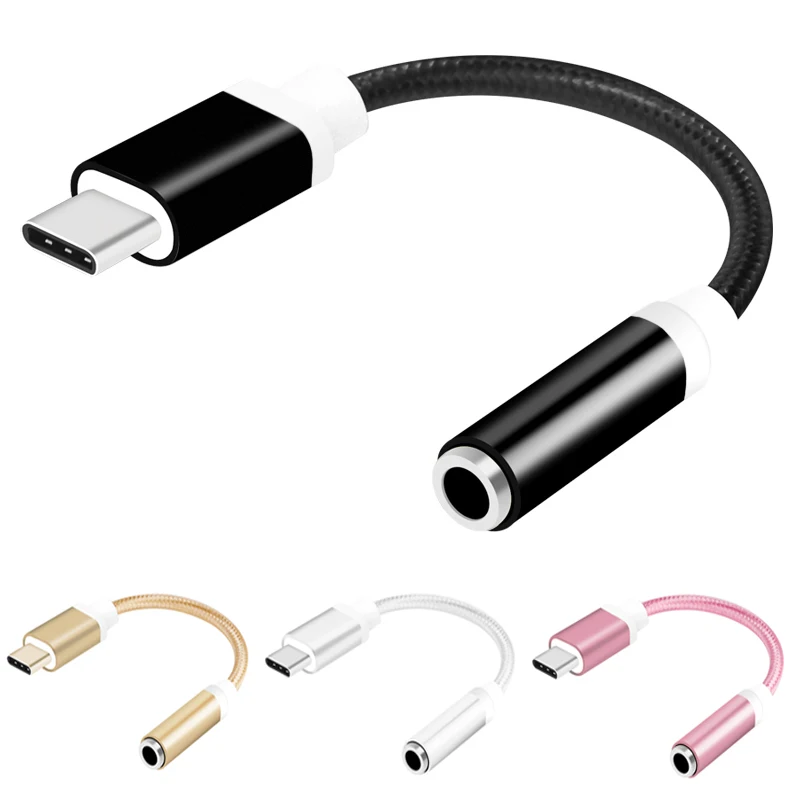 

New Jack type c cable To 3.5mm Support IOS For Lightning Audio Converter Headphone Adapter Play Music For Huawei P20 Mate 10 Pro