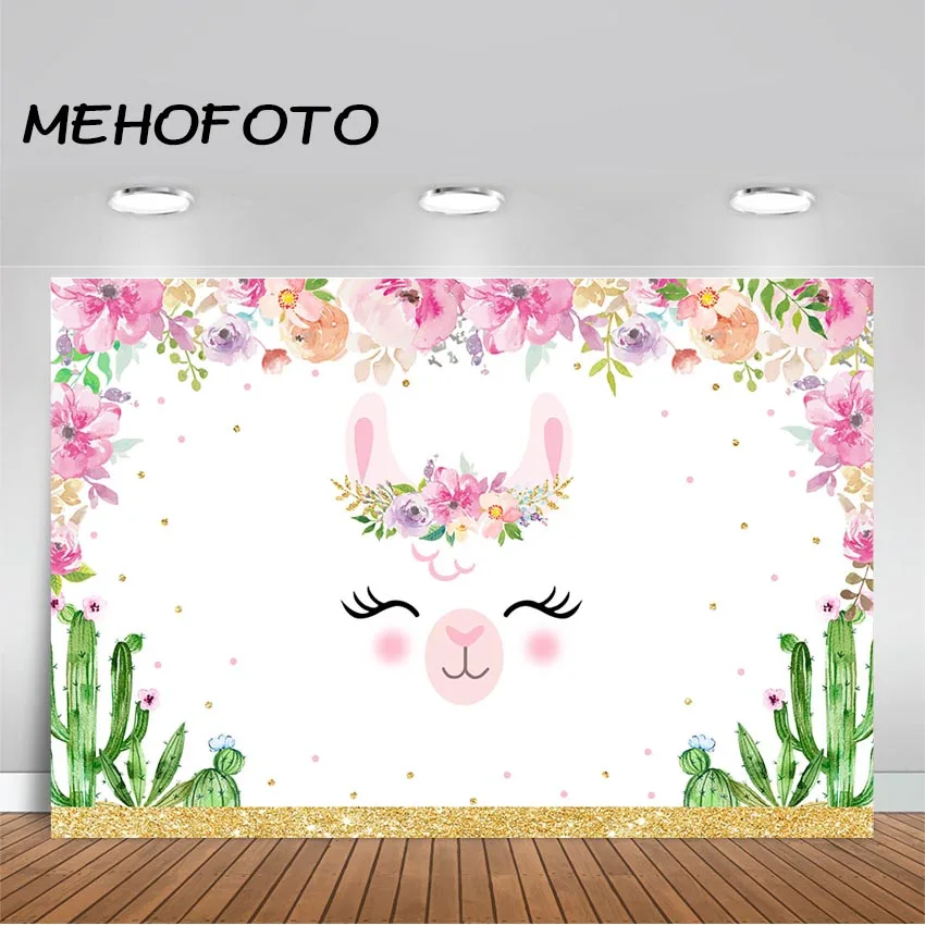 

Llama Fiesta Photo Background A Whole Llama Fun Flower Backdrop Mexican Llama Theme Background Studio