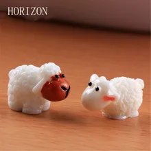 2 pcs Set kawaii sheep Swan fairy home micro garden decoration moss doll house ornaments miniature