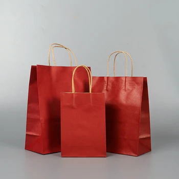

10PCS DIY Multifunction Soft Color Paper Bag with Handles Festival Gift Bag High Quality Shopping Bags Kraft Paper