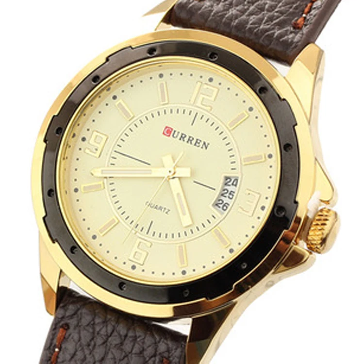 Curren 8124 Новая мода Повседневная Кварцевые часы мужские большой циферблат