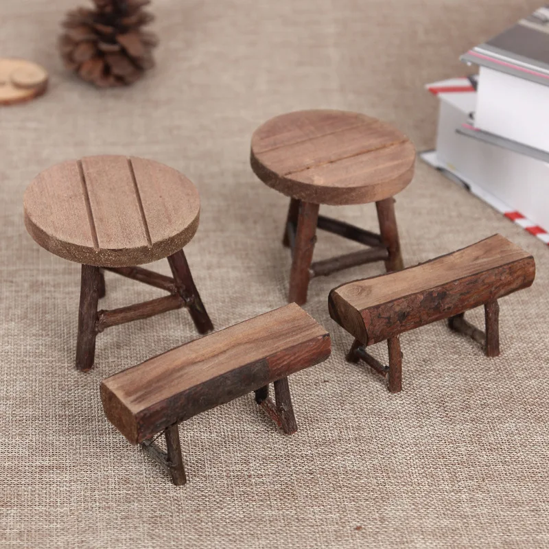 

Retro mini stool photo props set accessories shot posing I style decorative photography creative items
