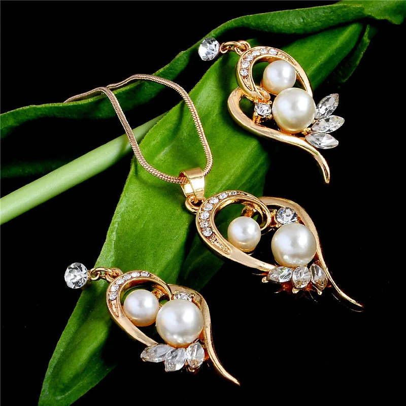 Комплект из колье и серёг с искусственным жемчугом|wedding jewelry sets|jewelry setsjewelry wedding set |