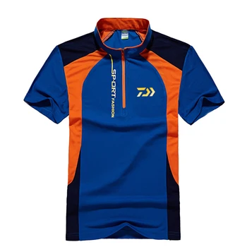 

Summer Fishing T Shirt Brand Daiwa Men Sports Short Sleeve Breathable T Shirt Outdoor Golf Camping Running Fishing Man Clothes