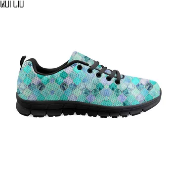 

2019 Spring Lace-up Sneakers Women Vintage moroccan on blue Casual Designer Women's Flats Shoes Comfortable Flat Shoes Woman