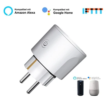 

50pcs New WIFI Smart EU Plug 16A Smart Socket Audio Control Smart Timing Socket Voice Intelligent Control DHL free shipping