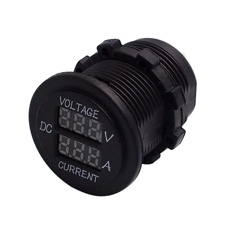 

DC 12V 24V Car Motorcycle Red LED Display Digital Ammeter Round Voltmeter Voltage Current Meter Tester Gauge Auto Accessories