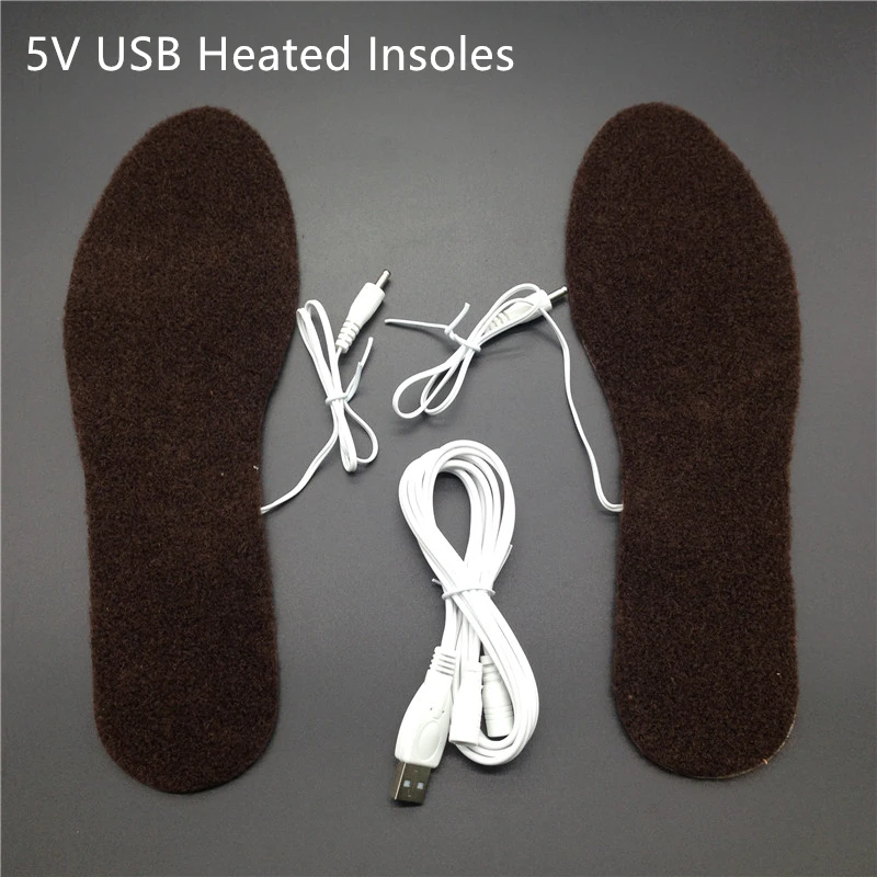 

5V USB Heated Insoles Winter Boots Shoe Inserts USB Heater Women Men Heated Pads US Size 5.5~11 Cut to Fit