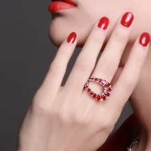 Último Diseño Del Anillo de Dedo Para Las Mujeres Plateado Con el envío de La Gota forma 5 Colores Circón Cúbico Anillo Del Banquete de Boda de Moda Fina joyería
