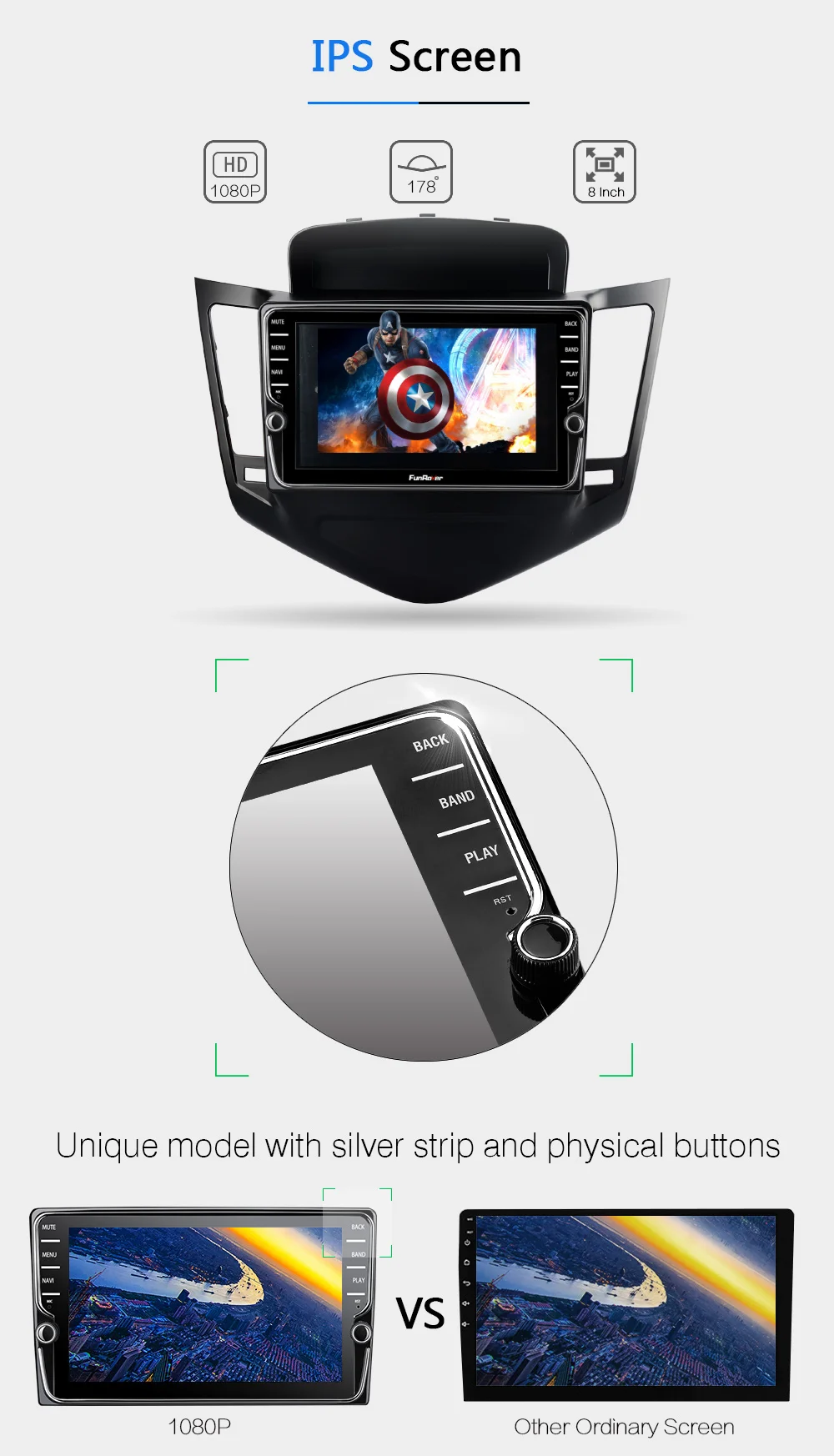 Top Funrover octa core 2 din android 9.0 car dvd multimedia player For Chevrolet Cruze 2009-2013 car radio gps navigation stereo DSP 4