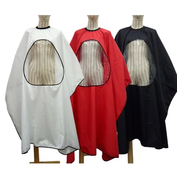 

146cm*120cm Salon Hair Barber Waterproof Cape Wrap Hairdressing Styling Cutting Gown Apron with Viewing Window Oval Clear Cover