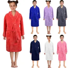 Детская одежда для сна; одежда для маленьких мальчиков и девочек; Одноцветный фланелевый банный халат; одежда для детей; махровые пижамы; детский халат