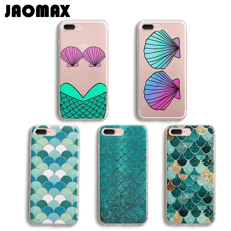Jaomax брендовый летний топ Русалка с рыбьей чешуей чехол для телефона iPhone XS MAX XR 8 Plus