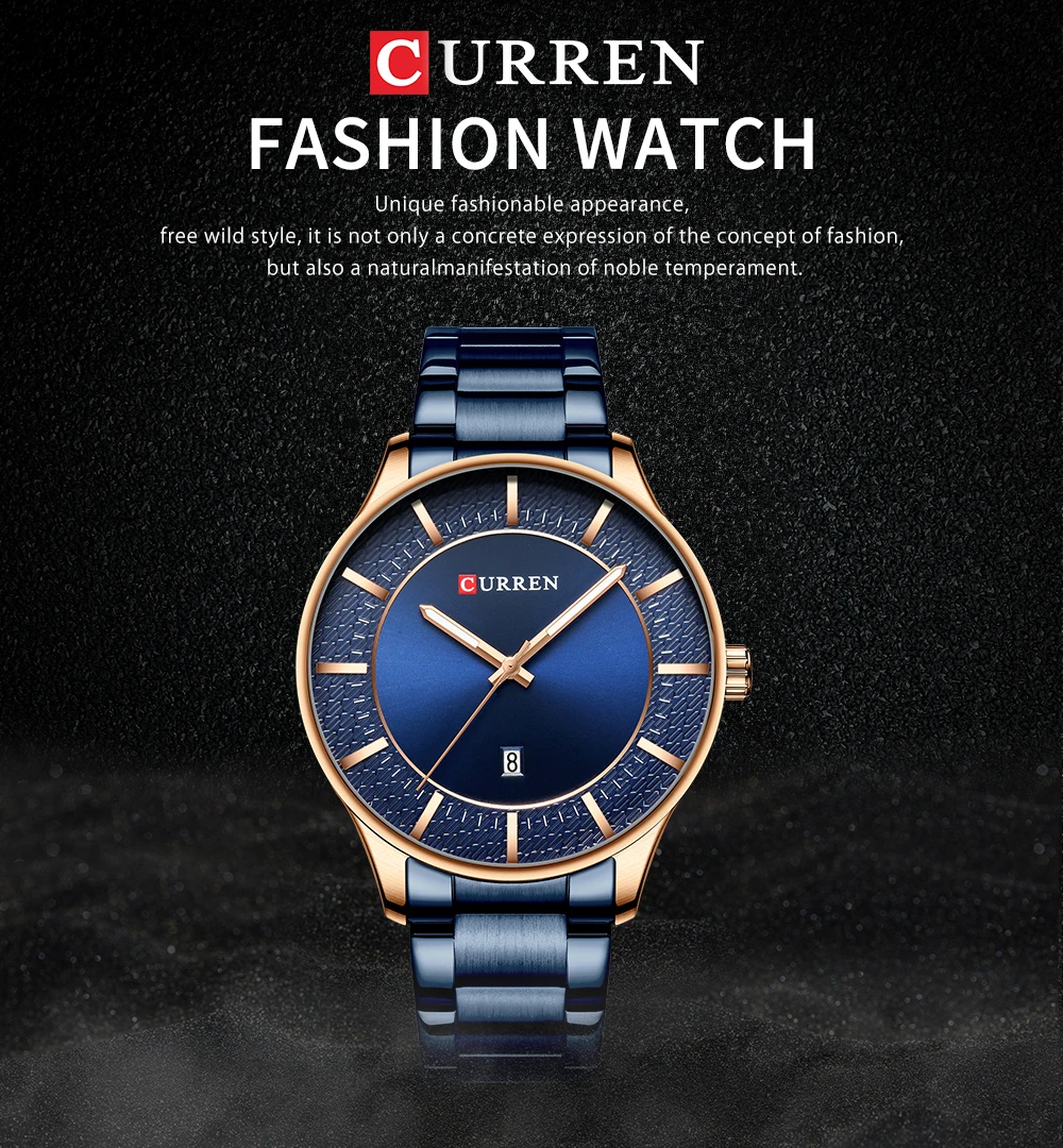 Мужские часы Curren из нержавеющей стали классные бизнес часы мужские Авто Дата часы Модные кварцевые наручные часы Relogio masculino