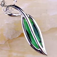 lingmei New Arrival Unique Design Fashion Emerald Quartz Silver Chain Necklace Pendant for Women Free Shipping Wholesale