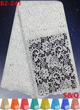 

High quality 5yards water soluble african guipure cord lace african lace fabric nigerian lace fabric for party dress B2-Z41