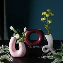 Скандинавская керамическая ваза креативный обеденный стол Цветочная композиция украшение Гостиная Бытовая ваза для цветов художественный дизайн ручной работы