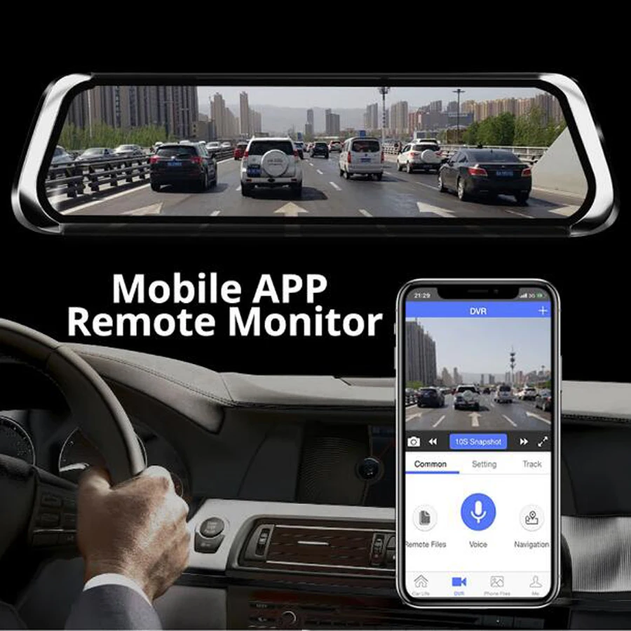 WHEXUNE 4G Android Видеорегистраторы для автомобилей 10 дюймов IPS сенсорный Экран Bluetooth WiFi