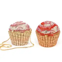 Модный Кекс Свадебный высококачественный горячий сверлильный ужин ручная Сумочка с кристаллами красные торты вечерние сумки стильные алмазные вечерние сумки