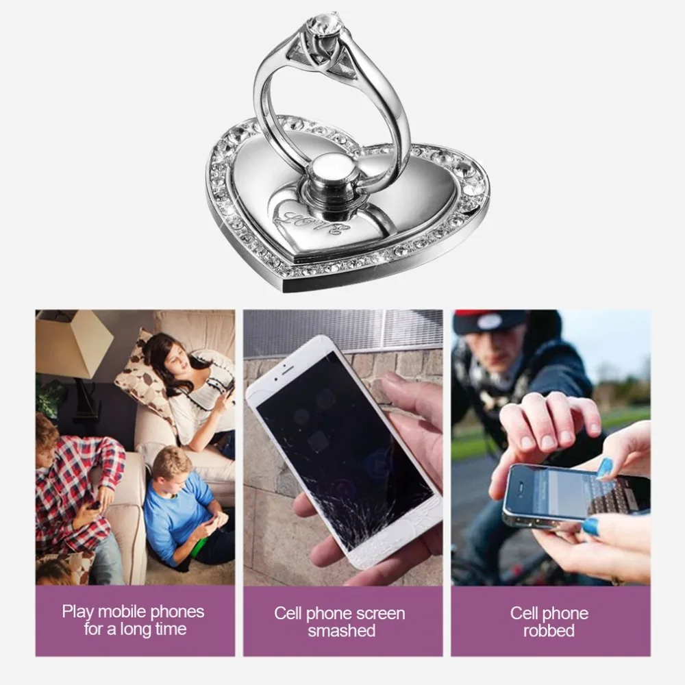 Luxury 360 Degree Finger Ring Holder Universal Finger Ring Mobile Phone Stand Holder For iPhone X 7 8 6 6s Plus Samsung Tablet