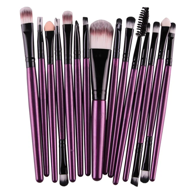 MAANGE Pro 15Pcs Makeup Brushes Set Eye Shadow Foundation Powder Eyeliner Eyelash Lip Make Up Brush Cosmetic Beauty Tool Kit Hot -