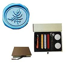 Mdlg Винтаж прекрасно лист индивидуальный логотип свадебные приглашения Воск уплотнительное штамп Щупы для мангала ложка подарочная коробка комплект