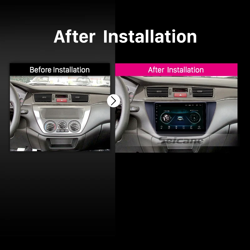 Clearance Seicane Android 8.1 9 inch 2Din Car Radio stereo GPS Navi Head Unit Player For Mitsubishi lancer ix 2006-2010 Including frame 3