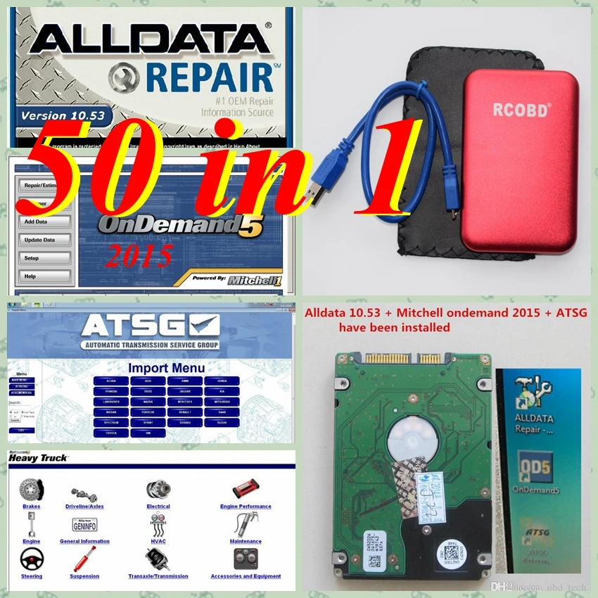 

Alldata 10.53 software 2014 and mitchell ondemand 2015 auto repair software 50in1 1TB hdd + vivid workshop+mitchell manger+ATSG