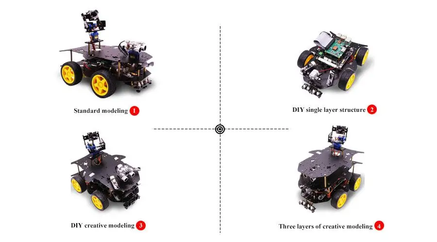 Yahboom 4WD умный робот RC автомобиль смарт-автомобиль с wifi камерой для Raspberry Pi 4B/3B+ RC игрушки