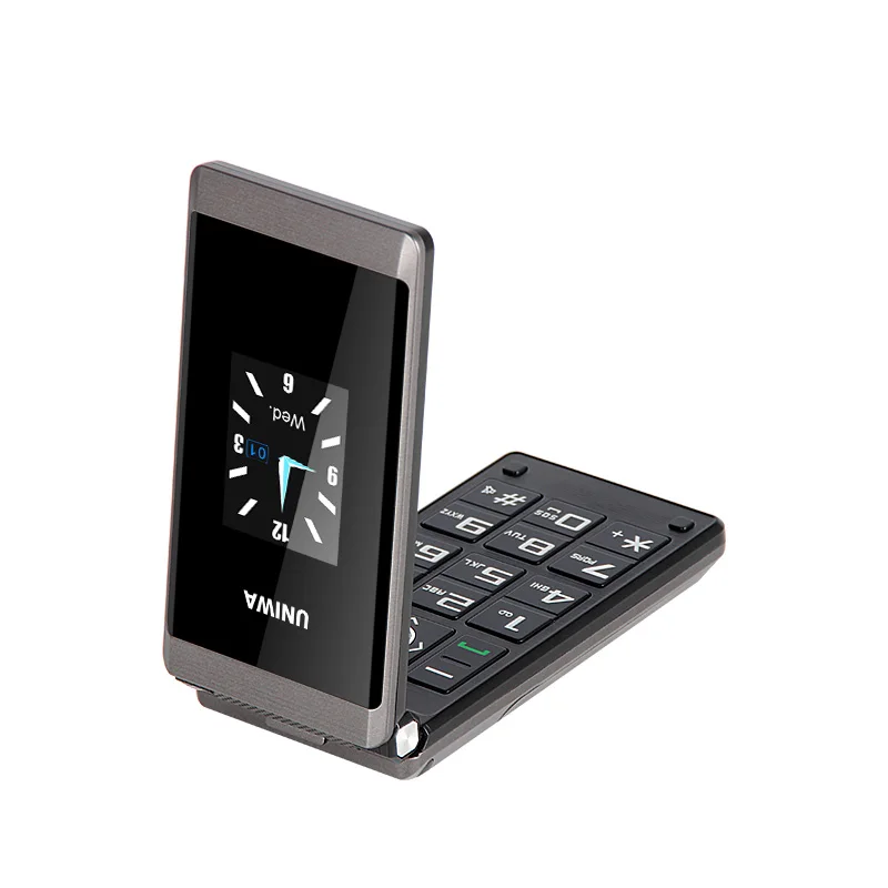 UNIWA X28 X18 Flip GSM CellPhone 1.772.8 inch Dual Display Dual SIM Senior Phone Wireless Bluetooth