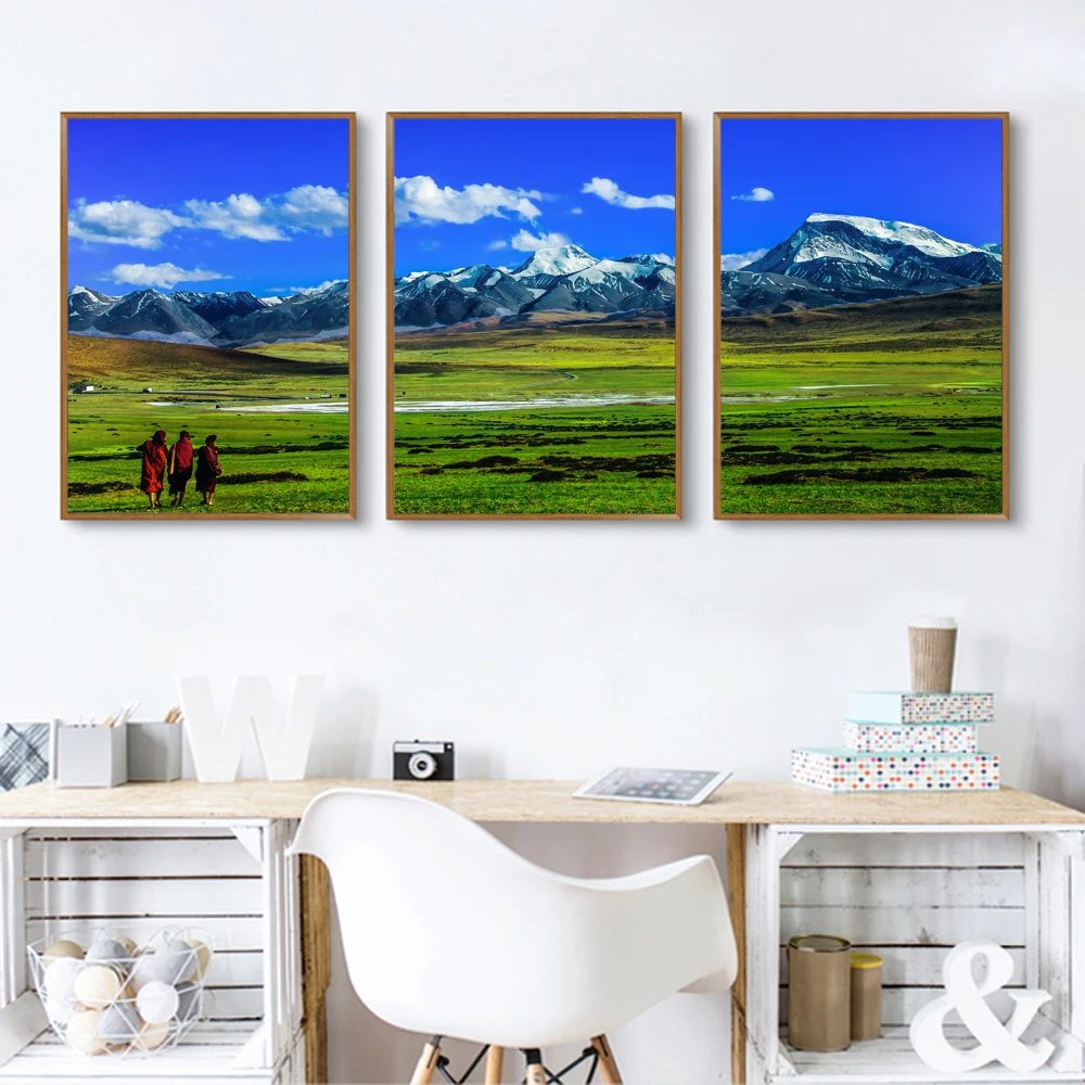 Nordic Decoration Grassland Landscape Wall Art Canvas Poster Canvas