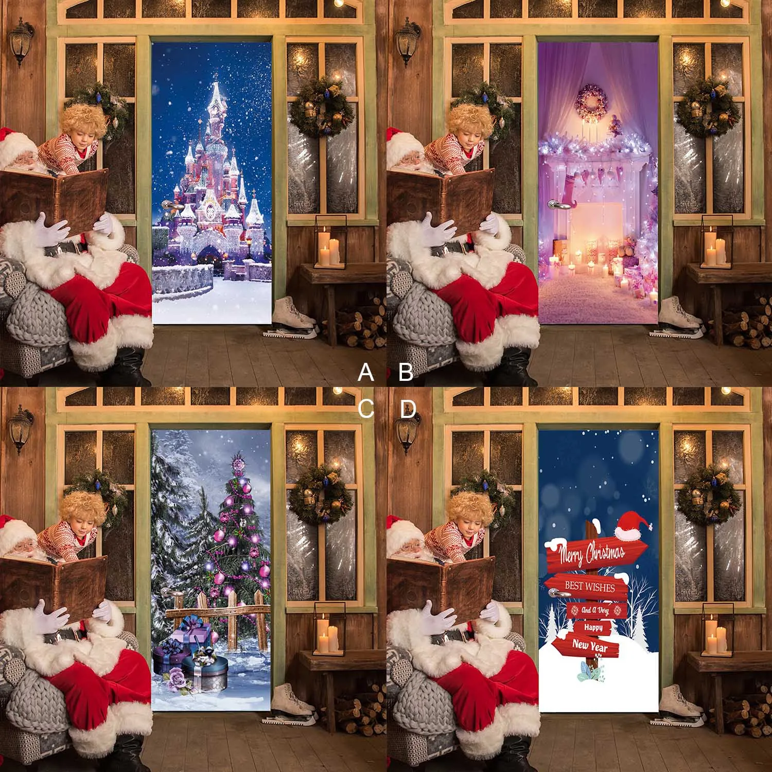 Behogar 3D Effect Self adhesive Waterproof Door Wall Mural ...