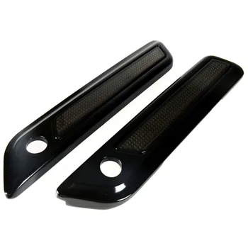 

Black Hard Saddlebag Latch Cover&Smoke Reflectors For Harley 14-16 17 18 Touring Street Glide Models