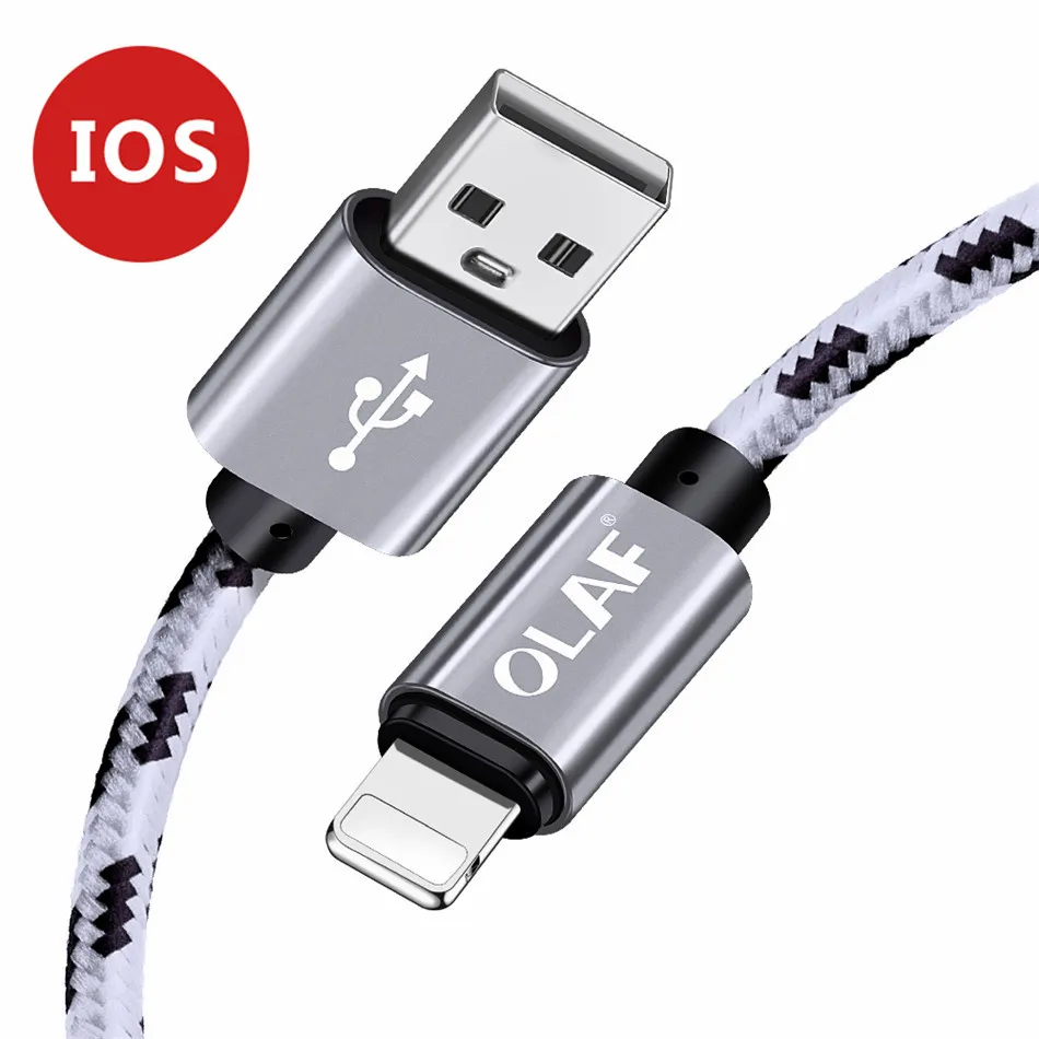 Олаф Micro USB кабель 2.1A Быстрая зарядка и синхронизация данных кабели для samsung нейлоновая оплетка type-C USB C кабель для huawei mate 20 Pro - Цвет: Silver For iPhone