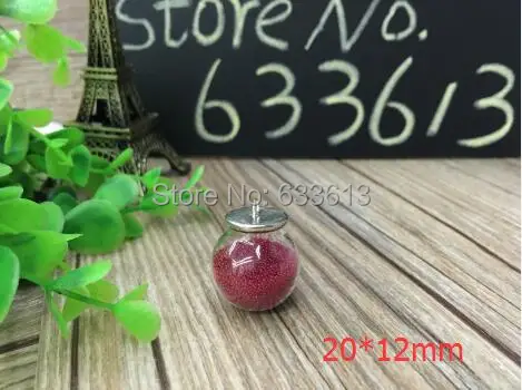 

Freeship20set/lot 20mm ball 12mm open Glass Bubble vial glass globe with base finding set glass bubble DIY vial pendant no chain