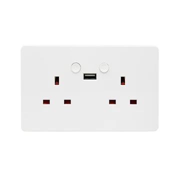 

WiFi Smart Life 13A Wall Socket UK Timer Switch Control wall Outlet and 2 USB Ports Works with Alexa Voice Control For Home