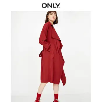

ONLY Women's Lace-up Waist Belt Long Wind Coat | 118336504