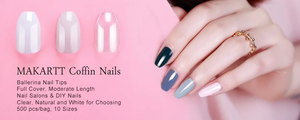Pontas das Unhas Completa para Salão de Beleza e Diy Bags Atacado Curto Bailarina Caixão Falsos Unhas Falsas Claras Naturais Cobertura 100 2 Unhas postiças