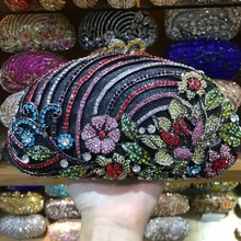 XIYUAN вечерняя сумочка; Цвет зеленый, серебристый; роскошный клатч с кристаллами; стразы; вечерние сумочки; женские сумочки; свадебные клатчи