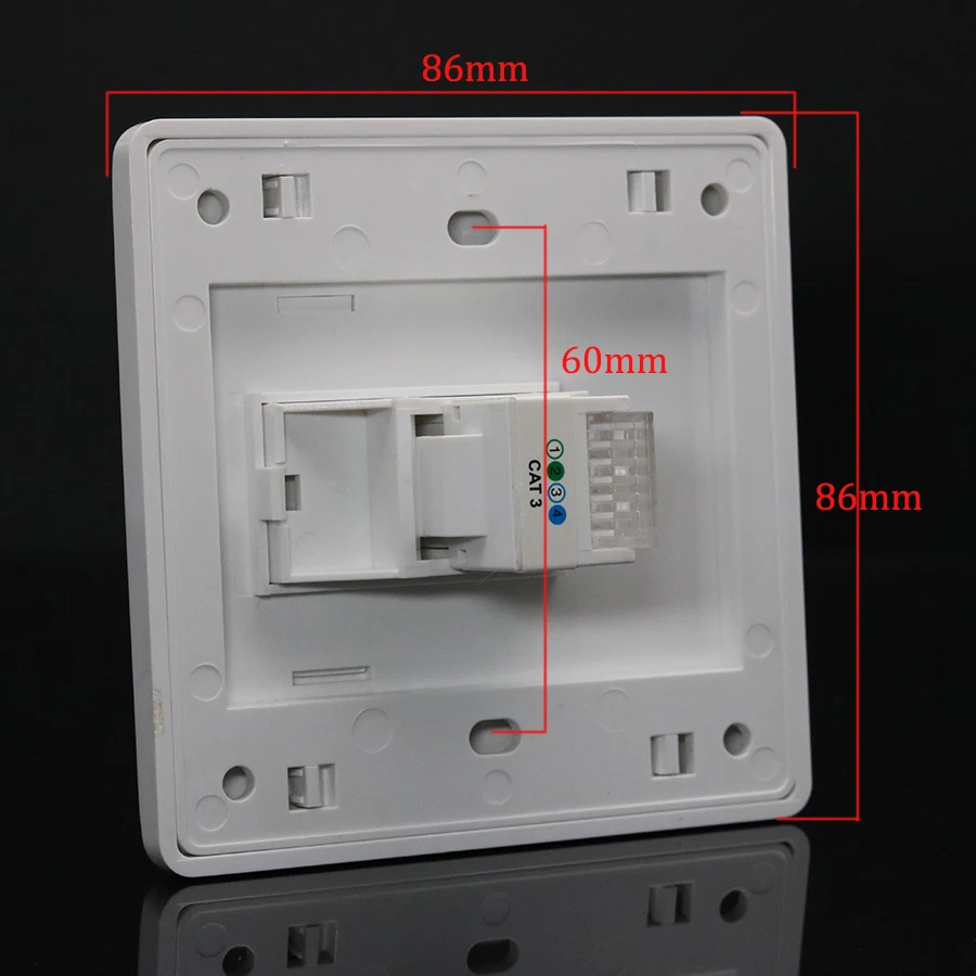 telephone Socket rj11 jack modular 1 Port cat3 Keystone Wall Face plate Faceplate toolless wall socket panel 86mm