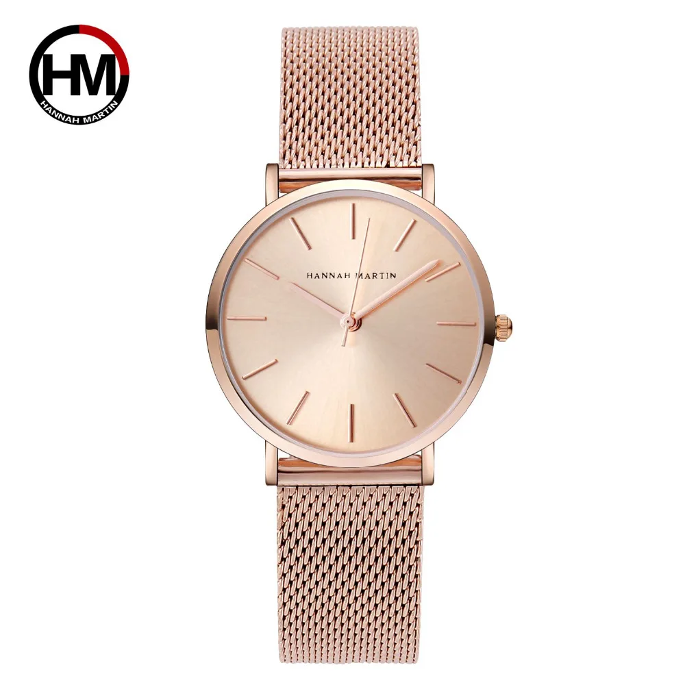 2018 New Style Bracelet Japan Quartz Movement Stainless Steel Mesh Band Women Watch Waterproof Full Rose Gold Lady Watch 36mm