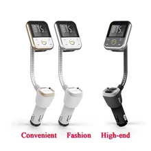FM Transmitter Wireless In-Car Bluetooth FM Transmitter Radio Adapter Car Kit with Large LCD Display and 2 USB Fast Car Charger
