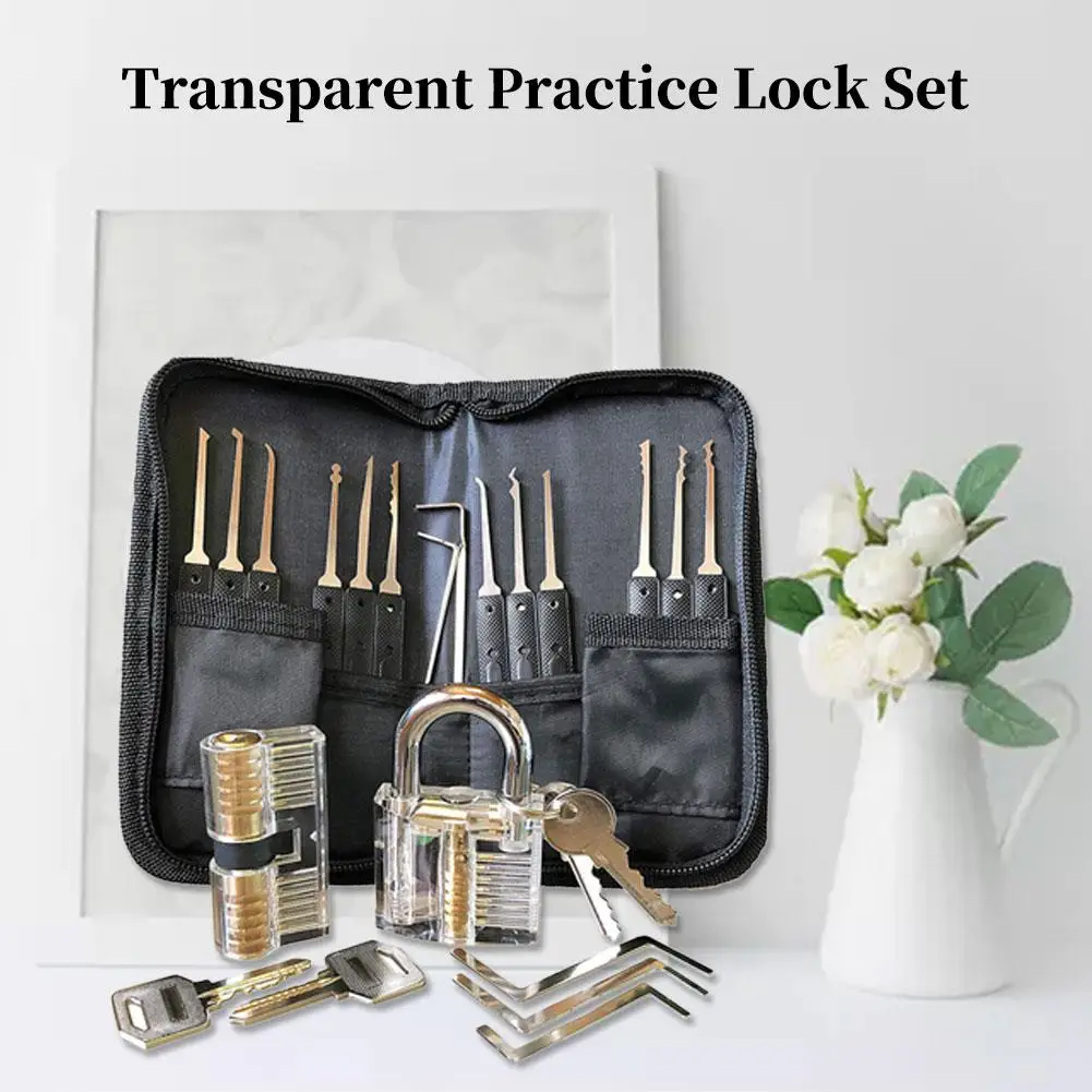 

Advanced Lock Picking Set Transparent Practice Lock 25 Piece Lock Selection Set Perfect Locksmith For Beginners Professionals