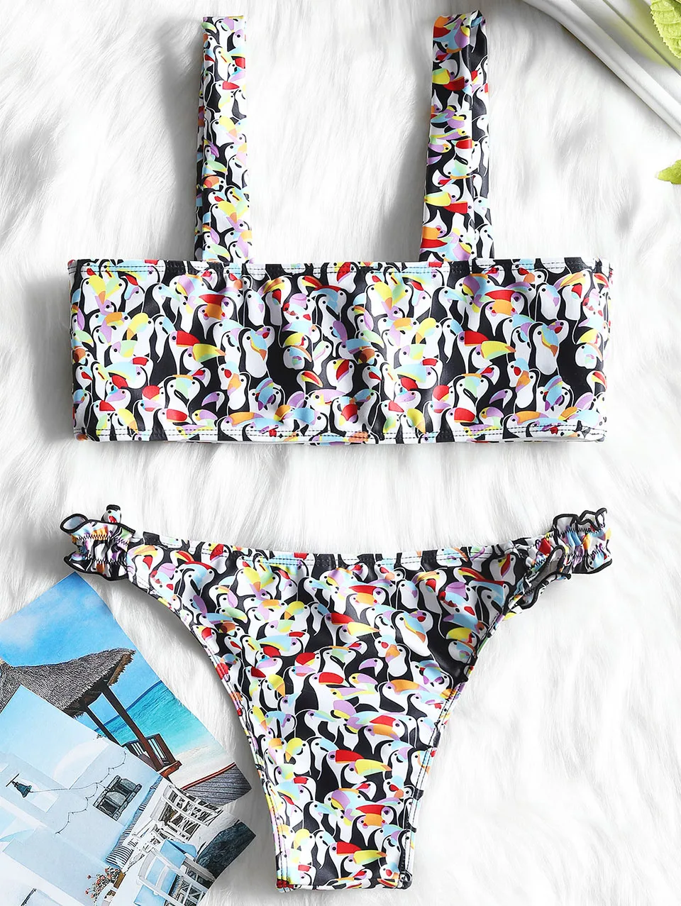Bandeau flamingo bikini (6)