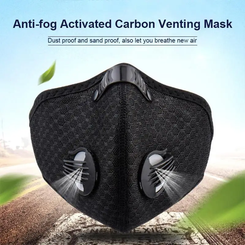 

Face Mask Dustproof Unisex Black mouth Mask PM2.5 Filter Respirator Face Cover Anti-Pollution riding Sports masks style L3