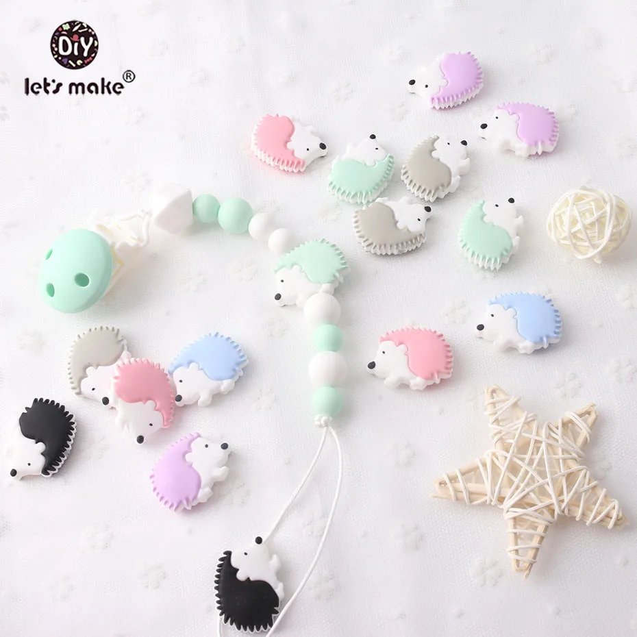 

Let's Make Baby Teether 20pc Perle Silicone Porcupine Beads BPA Free Silicone Teether Making Strengthening Tooth Teething Toys