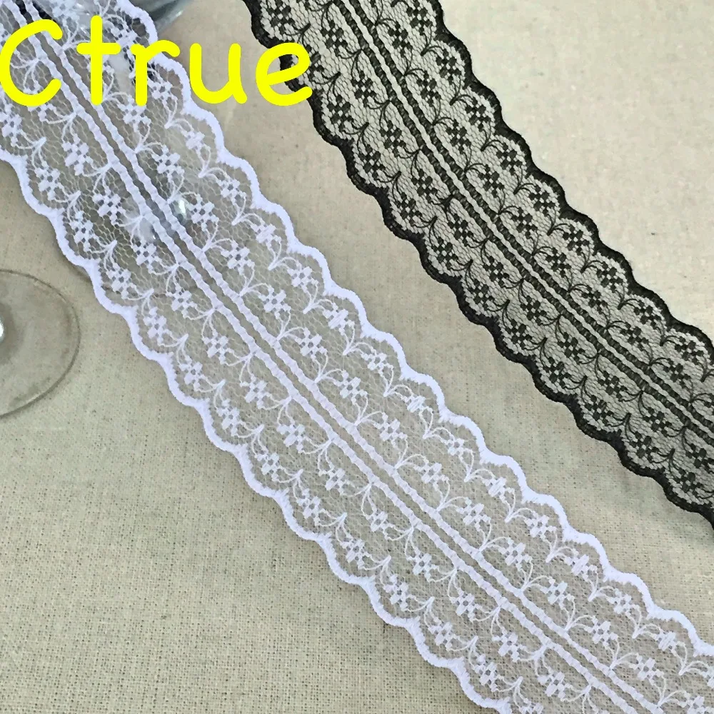 10 Yard Bilateral Lace Ribbon Embroidered Net Lace Trim Decor Fabric