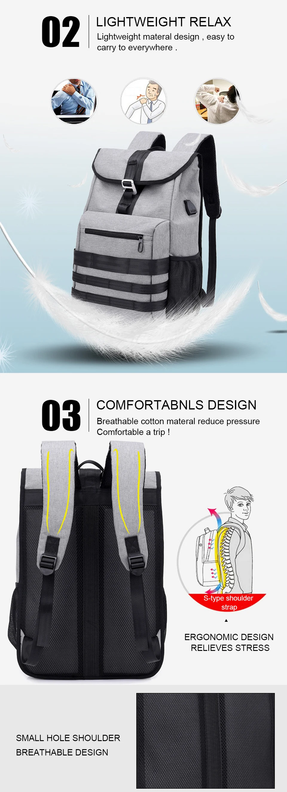 4 USB Charging Backpacks 15.6'' Laptop Backpack Canvas Men Backpacking Travel High Capacity Luggage Bag Pack Male Outdoor bagpack